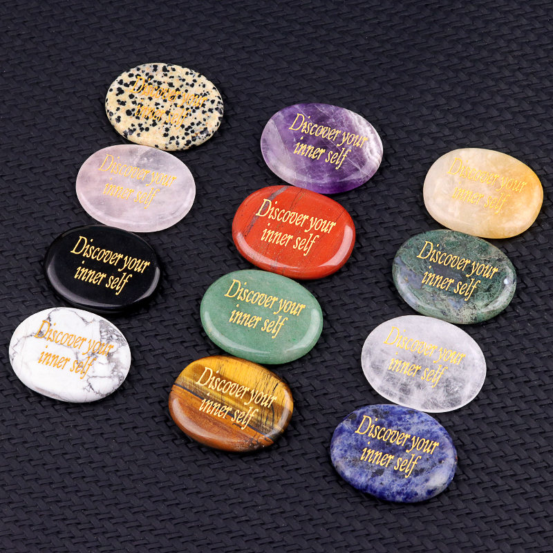 Thumb Worry Stone for Anxiety Stress Relief Chakra Crystals Oval Gemstone Meditation Home Decor Valentines Day Gift
