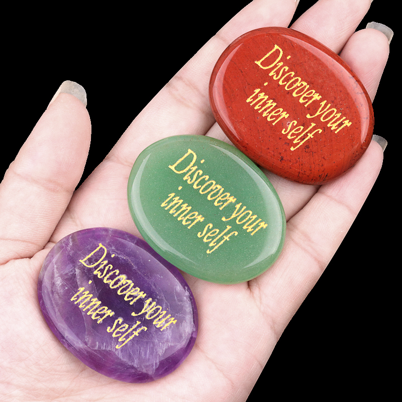 Thumb Worry Stone for Anxiety Stress Relief Meditation Home Decor-"Discover your inner self"
