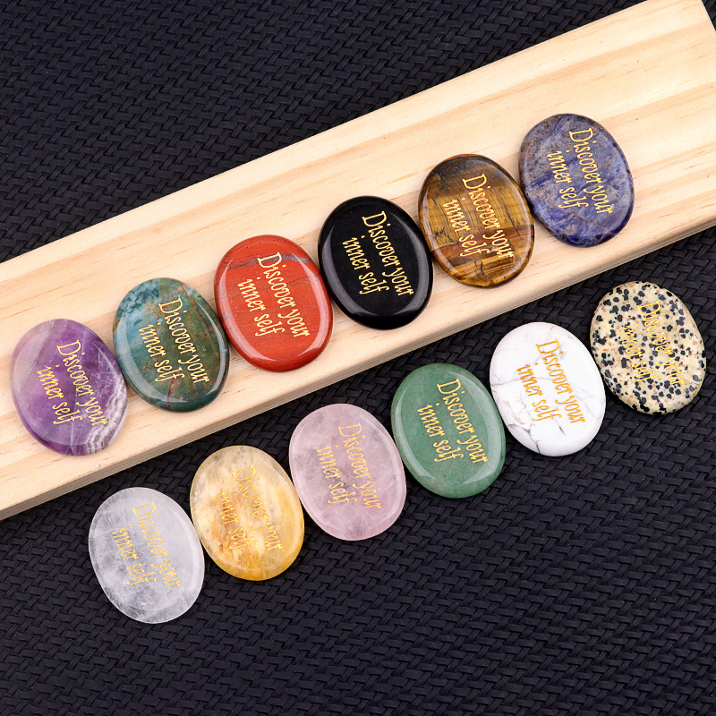 Thumb Worry Stone for Anxiety Stress Relief Meditation Home Decor-"Discover your inner self"