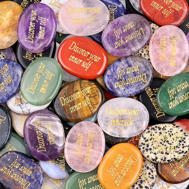 Thumb Worry Stone for Anxiety Stress Relief Meditation Home Decor-"Discover your inner self"