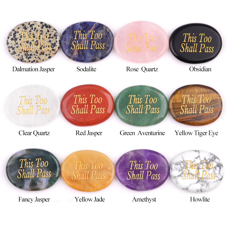 Clear Crystal Thumb Worry Stone for Anxiety Stress Relief Chakra Crystals Oval Gemstone Meditation Home Decor Valentines Day Gift