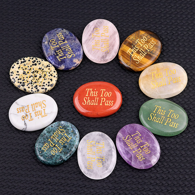 Thumb Worry Stone for Anxiety Stress Relief Chakra Crystals Oval Gemstone Meditation Home Decor Valentines Day Gift