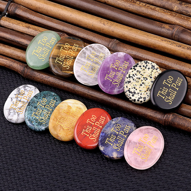 Thumb Worry Stone for Anxiety Stress Relief Meditation Home Decor-"This Too Shall Pass"