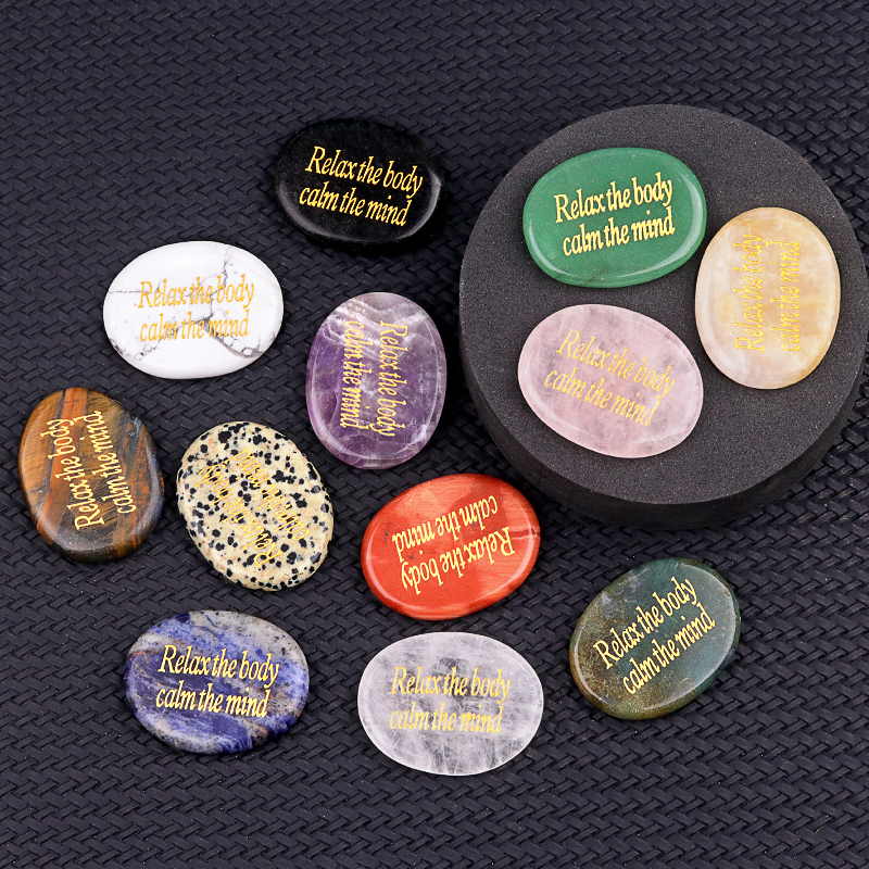 Thumb Worry Stone for Anxiety Stress Relief Meditation Home Decor-"Relax the body calm the mind"