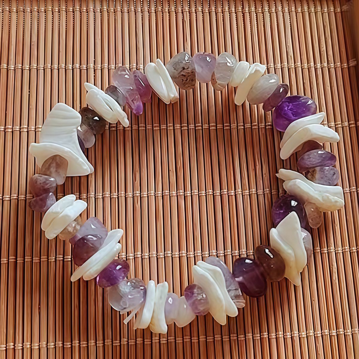 Chip Stone Shell Stretch Gemstone Bracelets