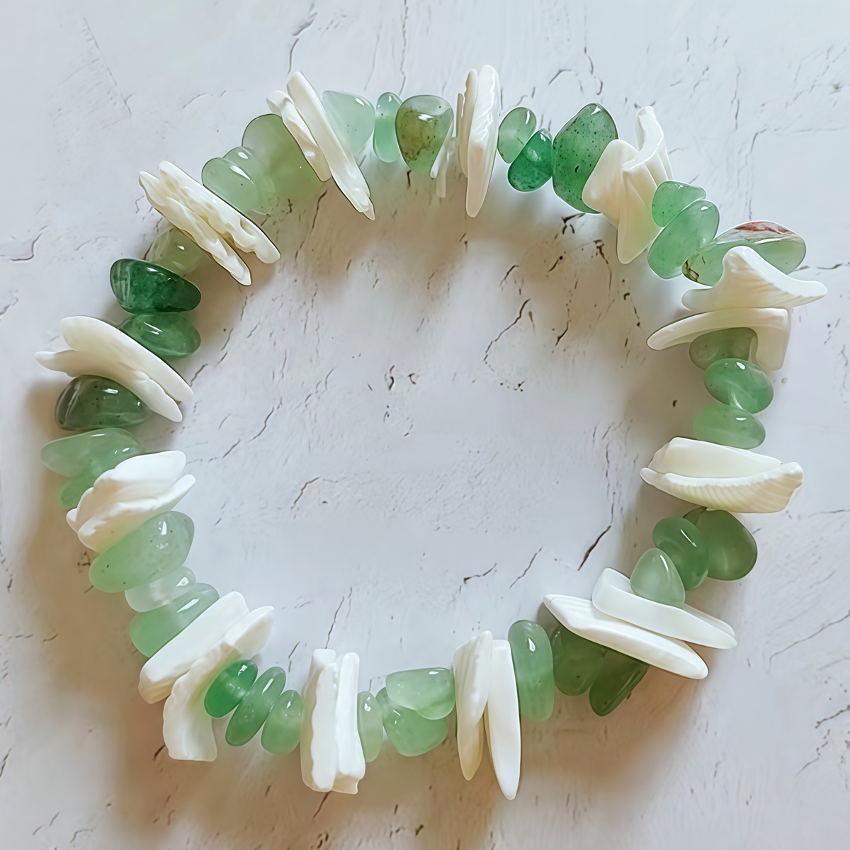 Chip Stone Shell Stretch Gemstone Bracelets