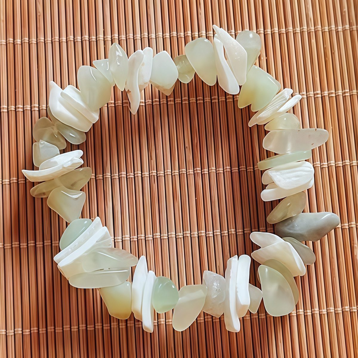Chip Stone Shell Stretch Gemstone Bracelets