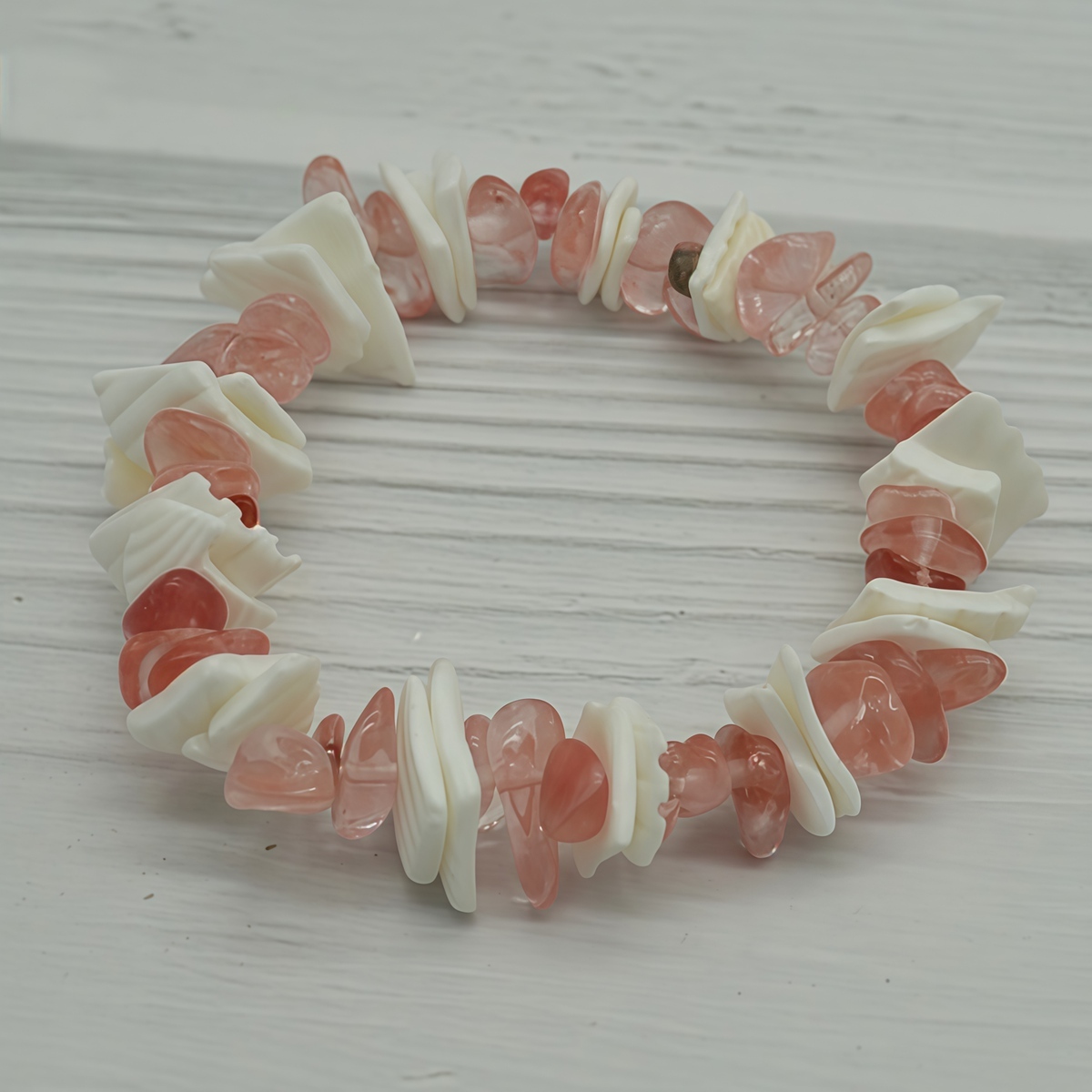 Chip Stone Shell Stretch Gemstone Bracelets