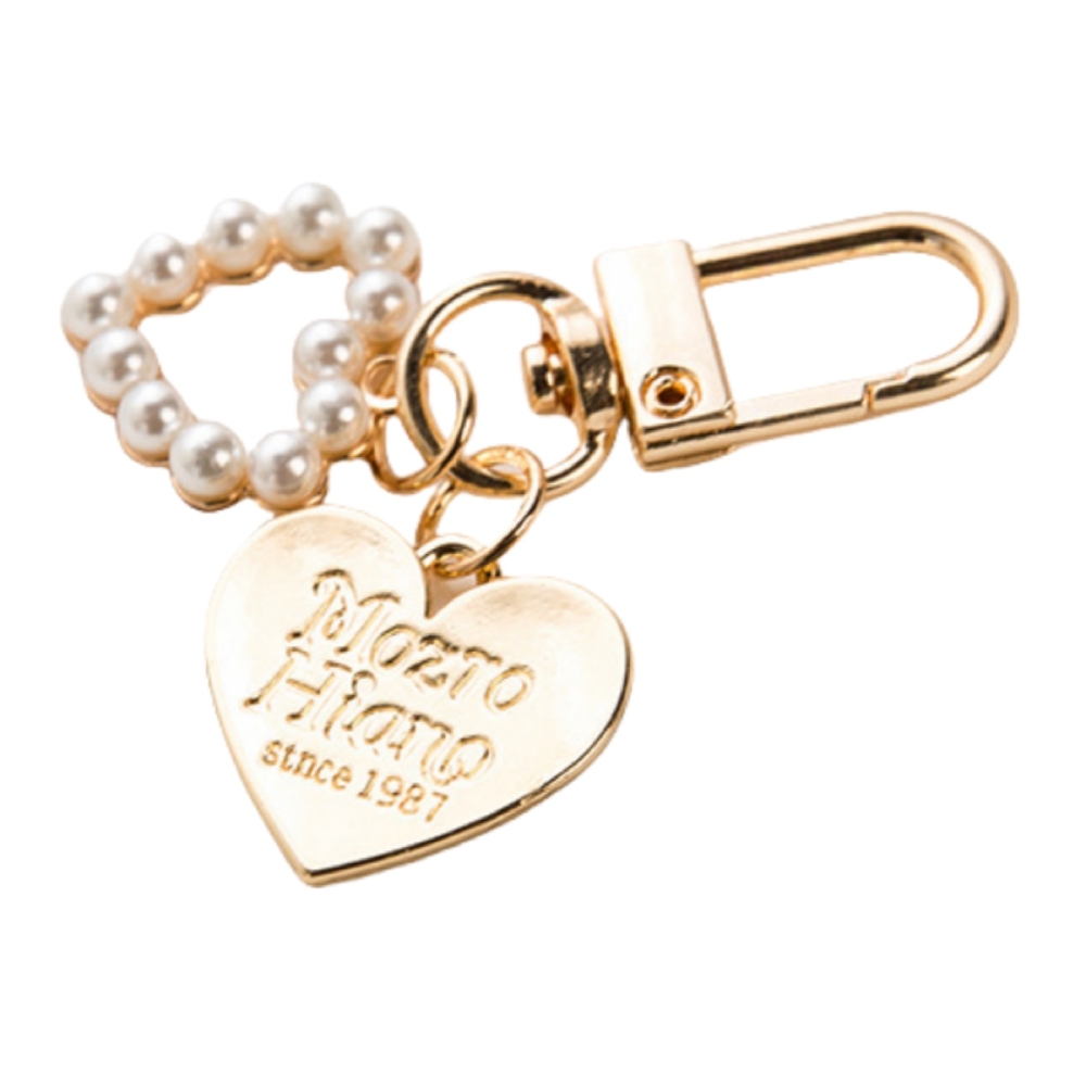 Fashion Pearl Heart Metal Gold Keychain Accessories
