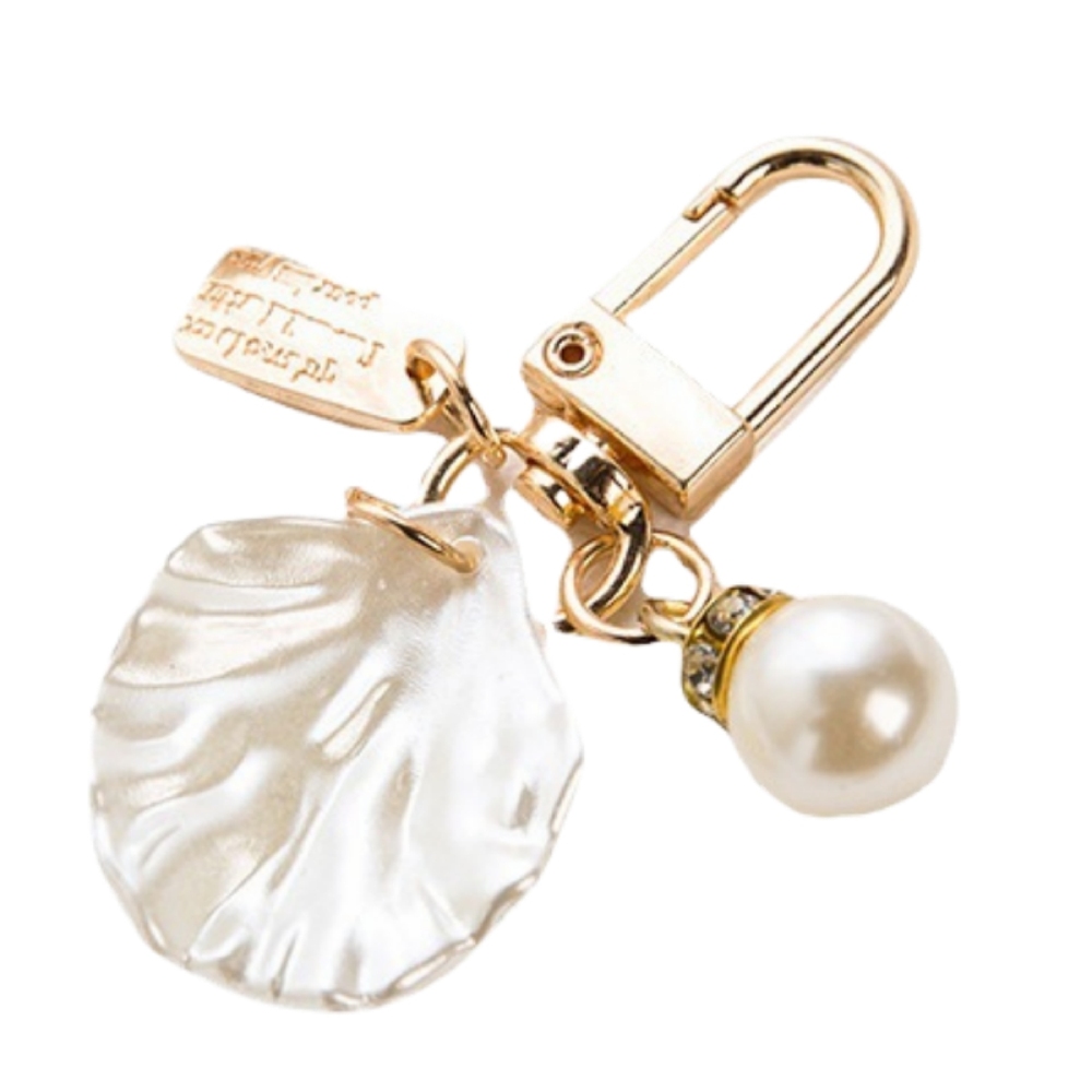 Fashion Pearl Heart Metal Gold Keychain Accessories