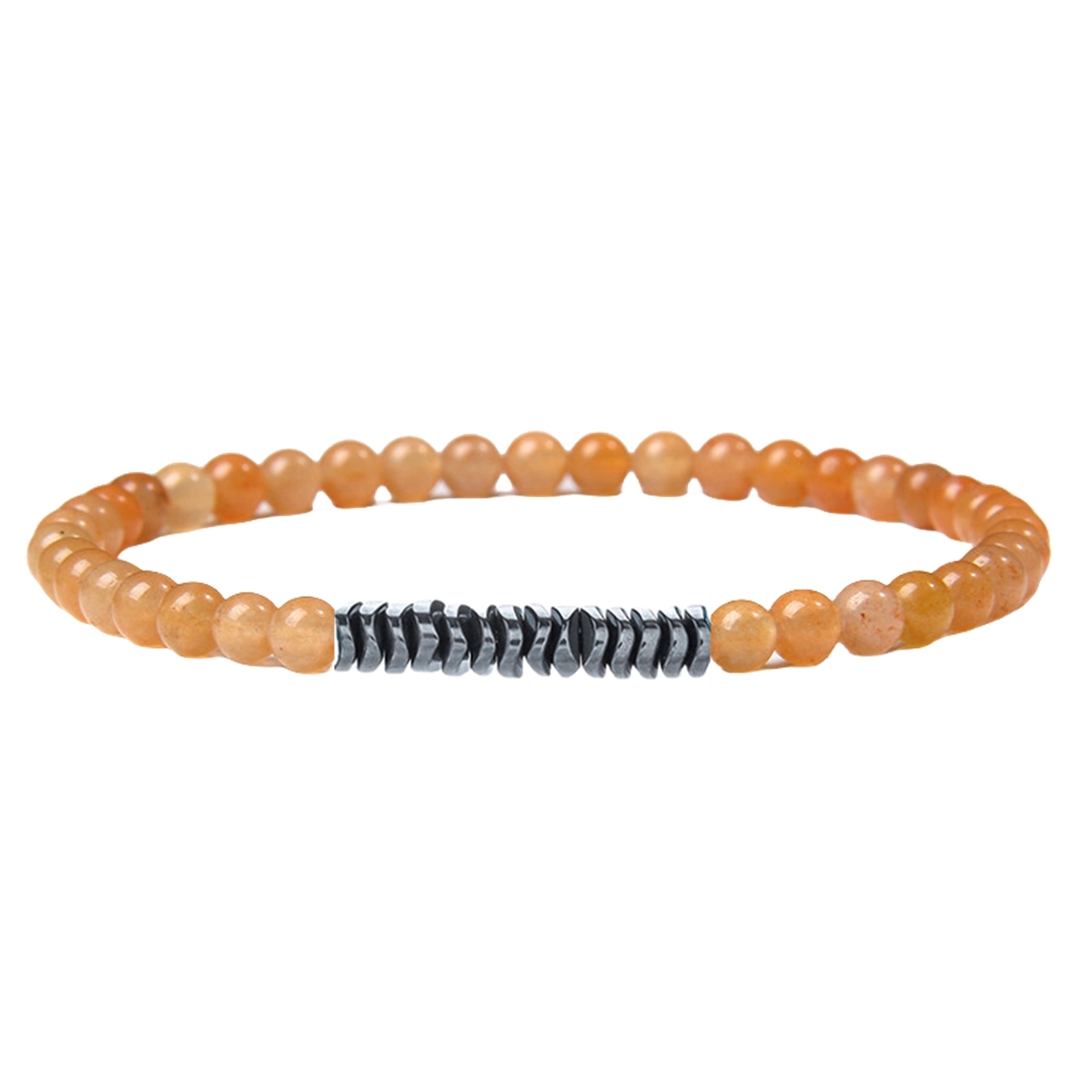 4mm Mini Gemstone Energy Bracelets Crushed Stone Beaded Hematite Spacer Beads Charm Healing Energy Bracelet for Women