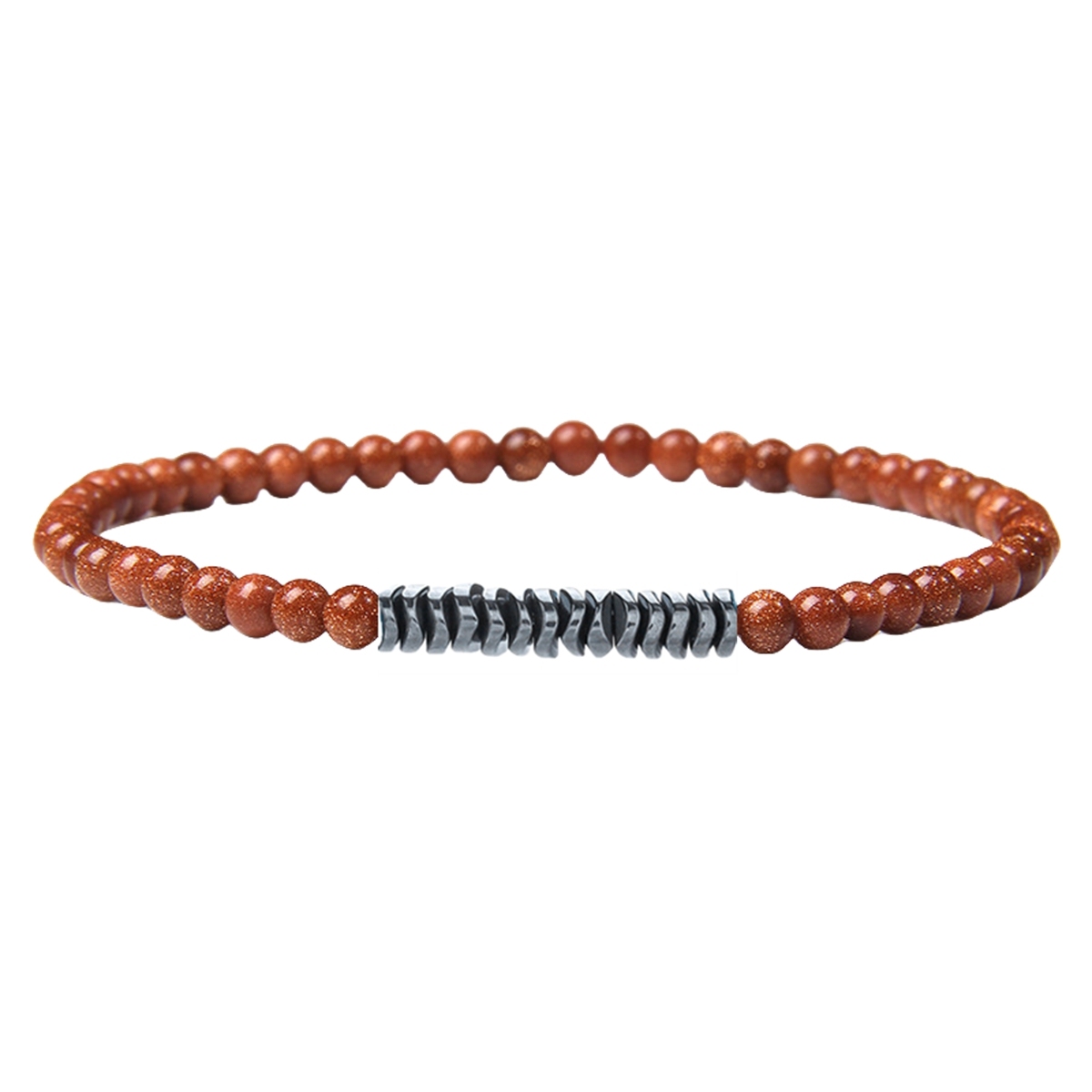 4mm Mini Gemstone Energy Bracelets Crushed Stone Beaded Hematite Spacer Beads Charm Healing Energy Bracelet for Women