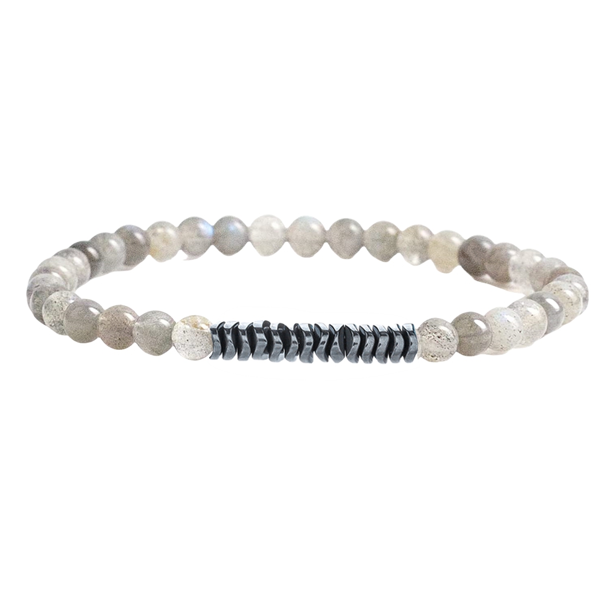 4mm Mini Gemstone Energy Bracelets Crushed Stone Beaded Hematite Spacer Beads Charm Healing Energy Bracelet for Women