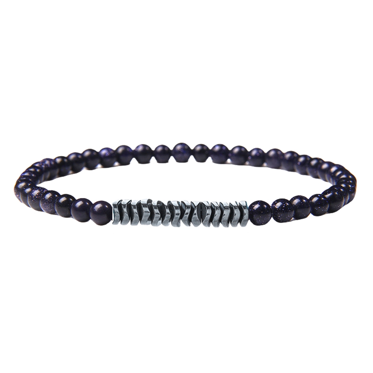 4mm Mini Gemstone Energy Bracelets Crushed Stone Beaded Hematite Spacer Beads Charm Healing Energy Bracelet for Women