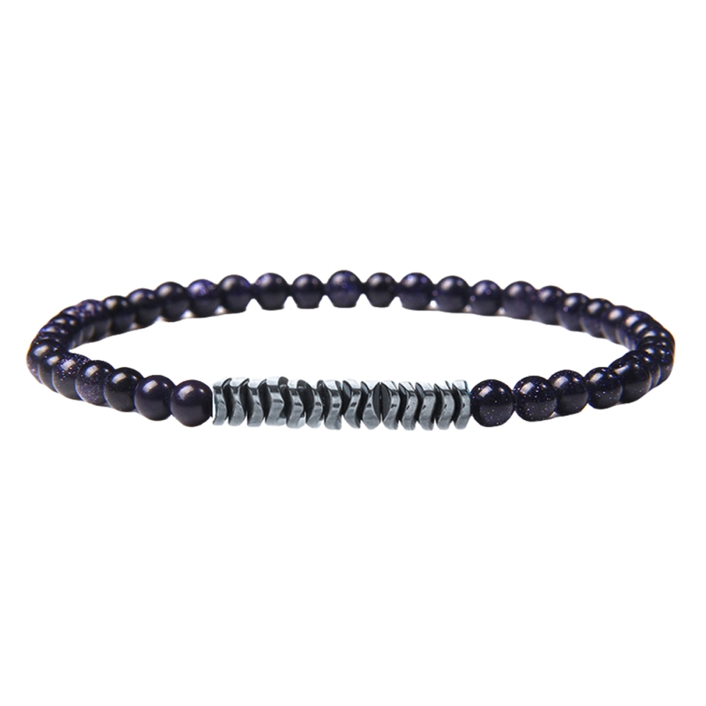 4mm Mini Gemstone Energy Bracelets Crushed Stone Beaded Hematite Spacer Beads Charm Healing Energy Bracelet for Women