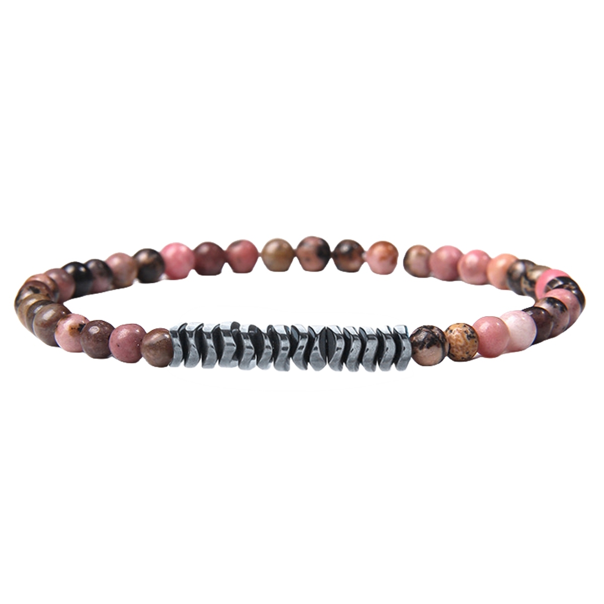4mm Mini Gemstone Energy Bracelets Crushed Stone Beaded Hematite Spacer Beads Charm Healing Energy Bracelet for Women