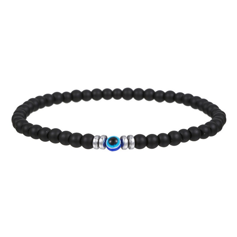 4mm Mini Gemstone Energy Bracelets Crushed Stone Beaded Evil Eye Charm Healing Energy Bracelet for Women