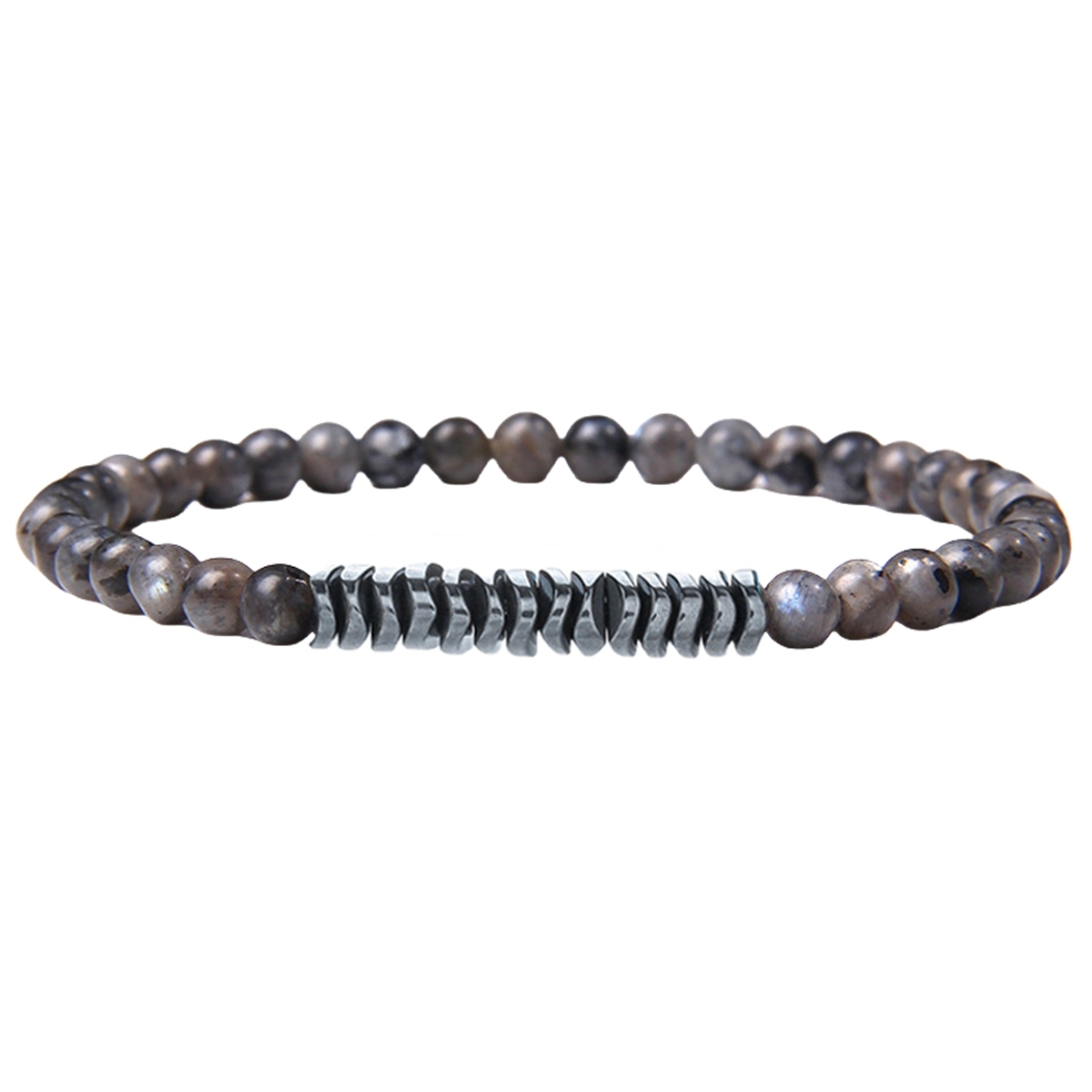 4mm Mini Gemstone Energy Bracelets Crushed Stone Beaded Hematite Spacer Beads Charm Healing Energy Bracelet for Women