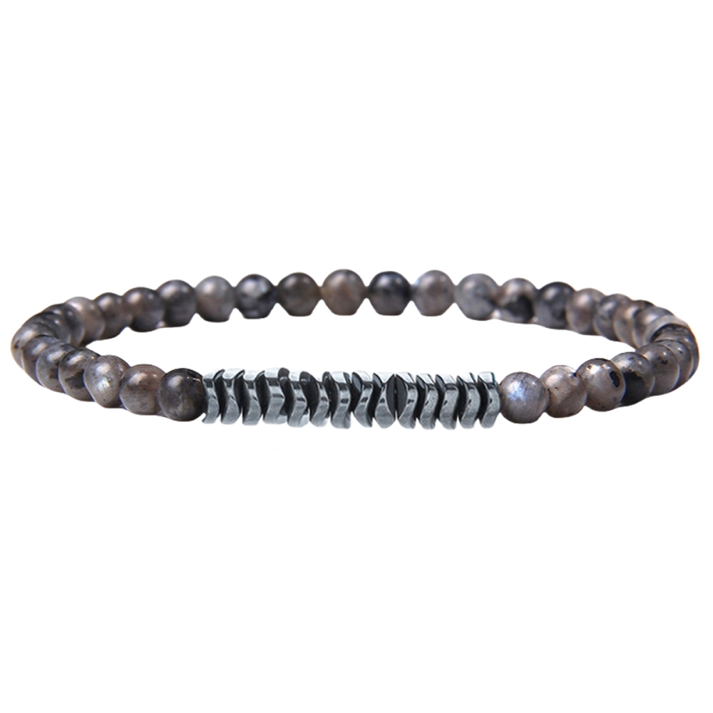 4mm Mini Gemstone Energy Bracelets Crushed Stone Beaded Hematite Spacer Beads Charm Healing Energy Bracelet for Women