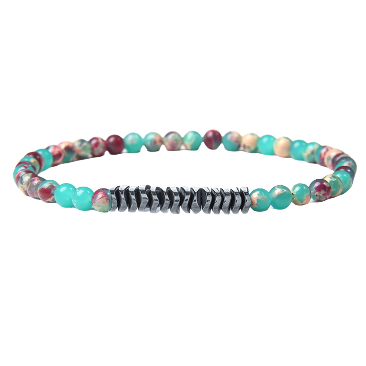 4mm Mini Gemstone Energy Bracelets Crushed Stone Beaded Hematite Spacer Beads Charm Healing Energy Bracelet for Women
