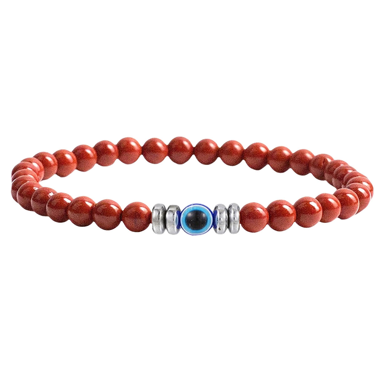4mm Mini Gemstone Energy Bracelets Crushed Stone Beaded Evil Eye Charm Healing Energy Bracelet for Women