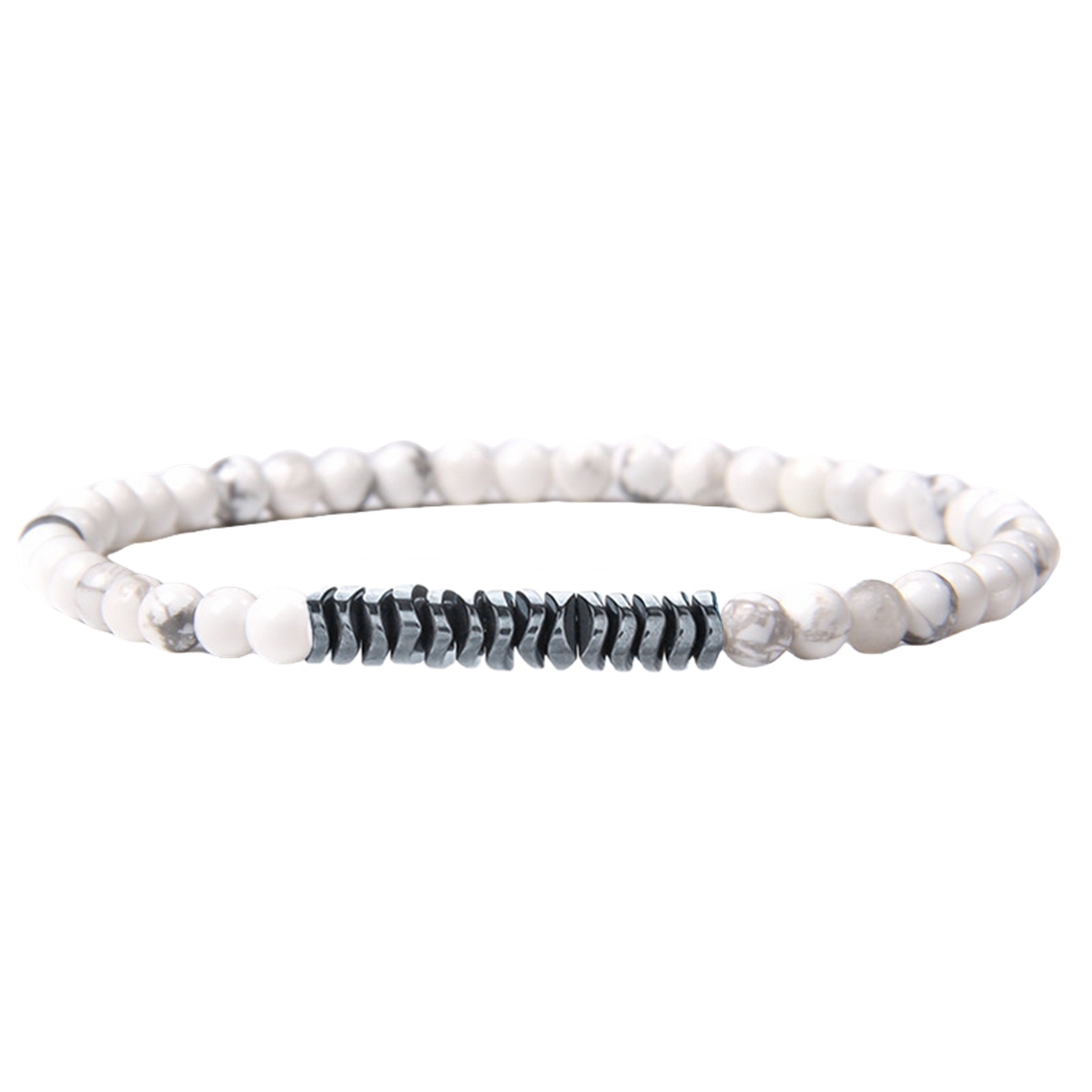 4mm Mini Gemstone Energy Bracelets Crushed Stone Beaded Hematite Spacer Beads Charm Healing Energy Bracelet for Women