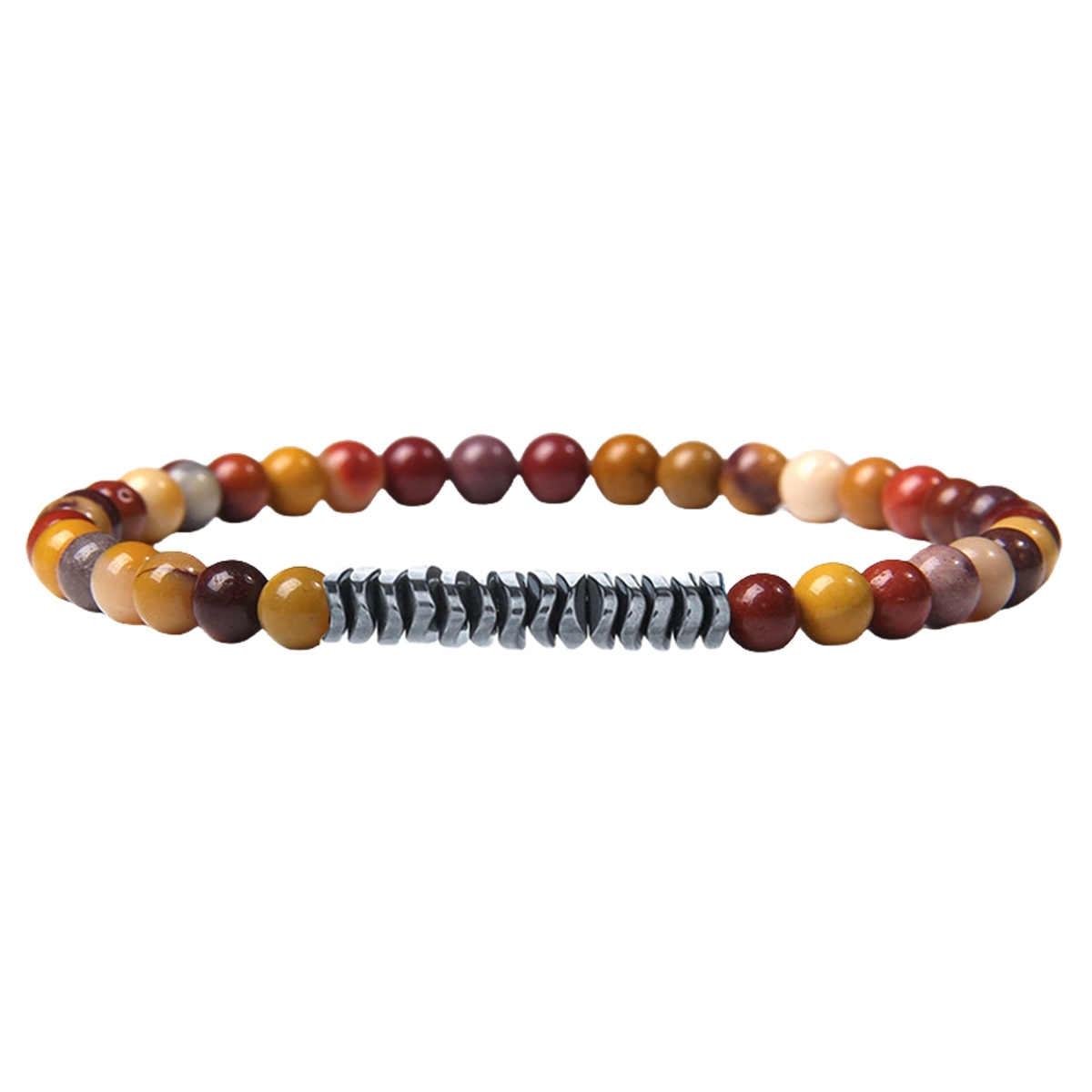 4mm Mini Gemstone Energy Bracelets Crushed Stone Beaded Hematite Spacer Beads Charm Healing Energy Bracelet for Women