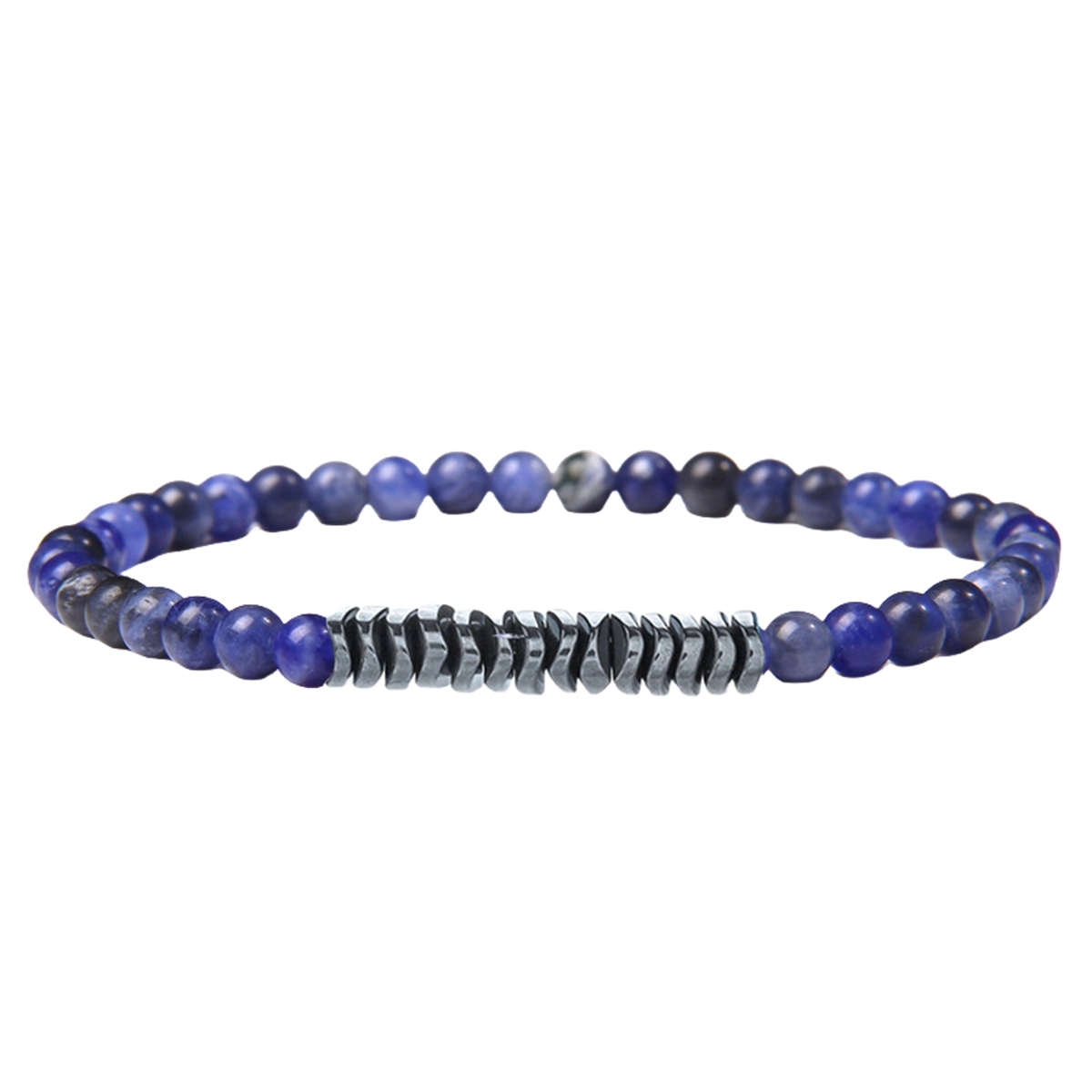 4mm Mini Gemstone Energy Bracelets Crushed Stone Beaded Hematite Spacer Beads Charm Healing Energy Bracelet for Women