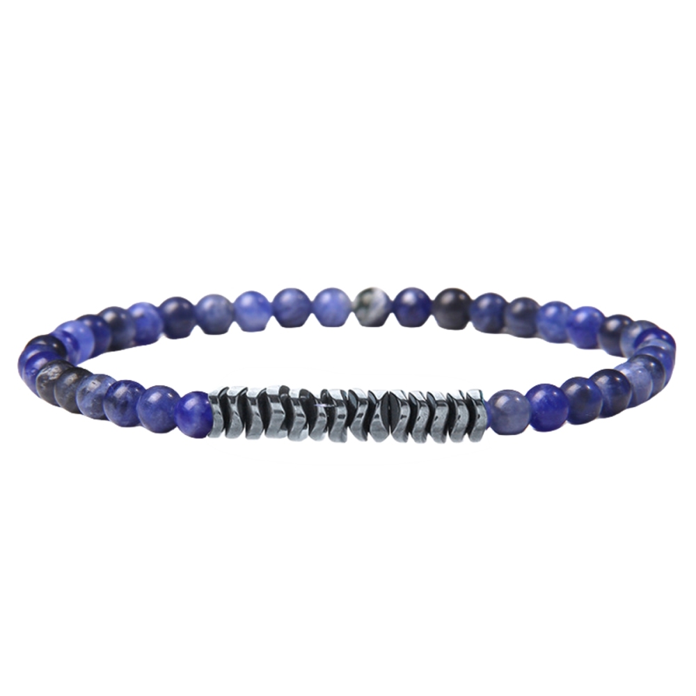 4mm Mini Gemstone Energy Bracelets Crushed Stone Beaded Hematite Spacer Beads Charm Healing Energy Bracelet for Women