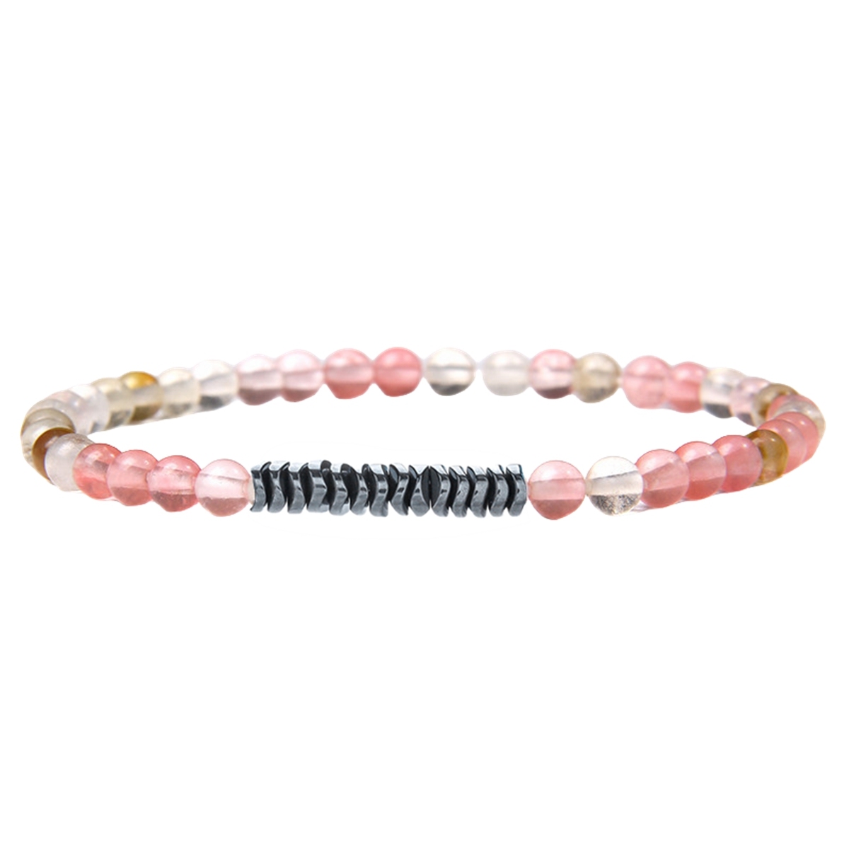 4mm Mini Gemstone Energy Bracelets Crushed Stone Beaded Hematite Spacer Beads Charm Healing Energy Bracelet for Women