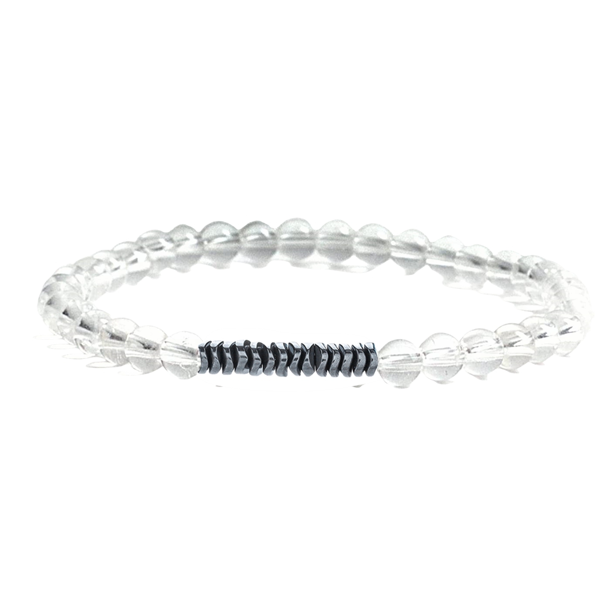 4mm Mini Gemstone Energy Bracelets Crushed Stone Beaded Hematite Spacer Beads Charm Healing Energy Bracelet for Women