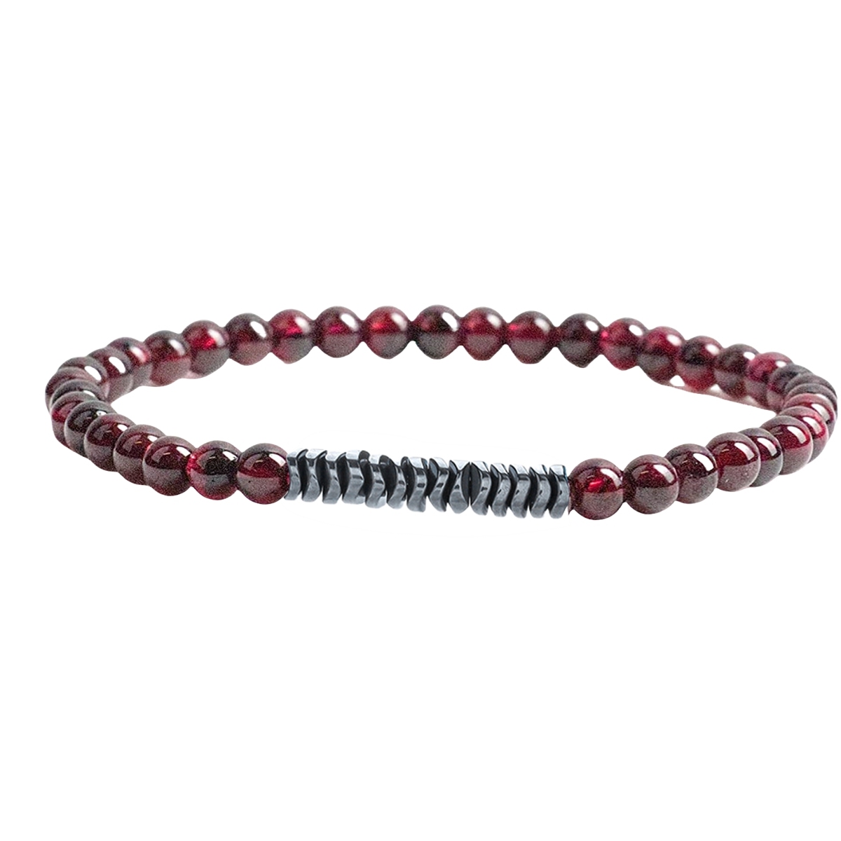 4mm Mini Gemstone Energy Bracelets Crushed Stone Beaded Hematite Spacer Beads Charm Healing Energy Bracelet for Women