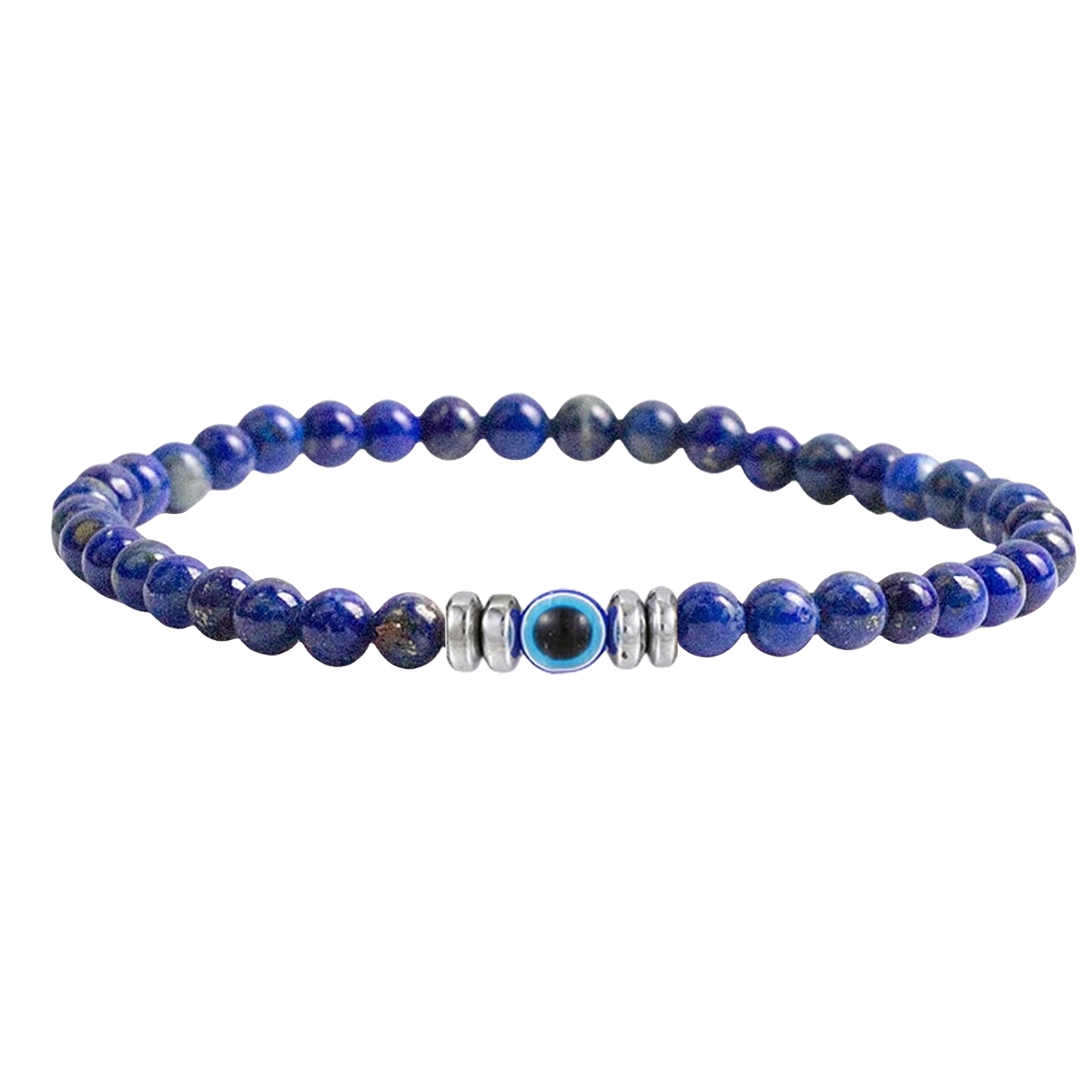 4mm Mini Gemstone Energy Bracelets Crushed Stone Beaded Evil Eye Charm Healing Energy Bracelet for Women