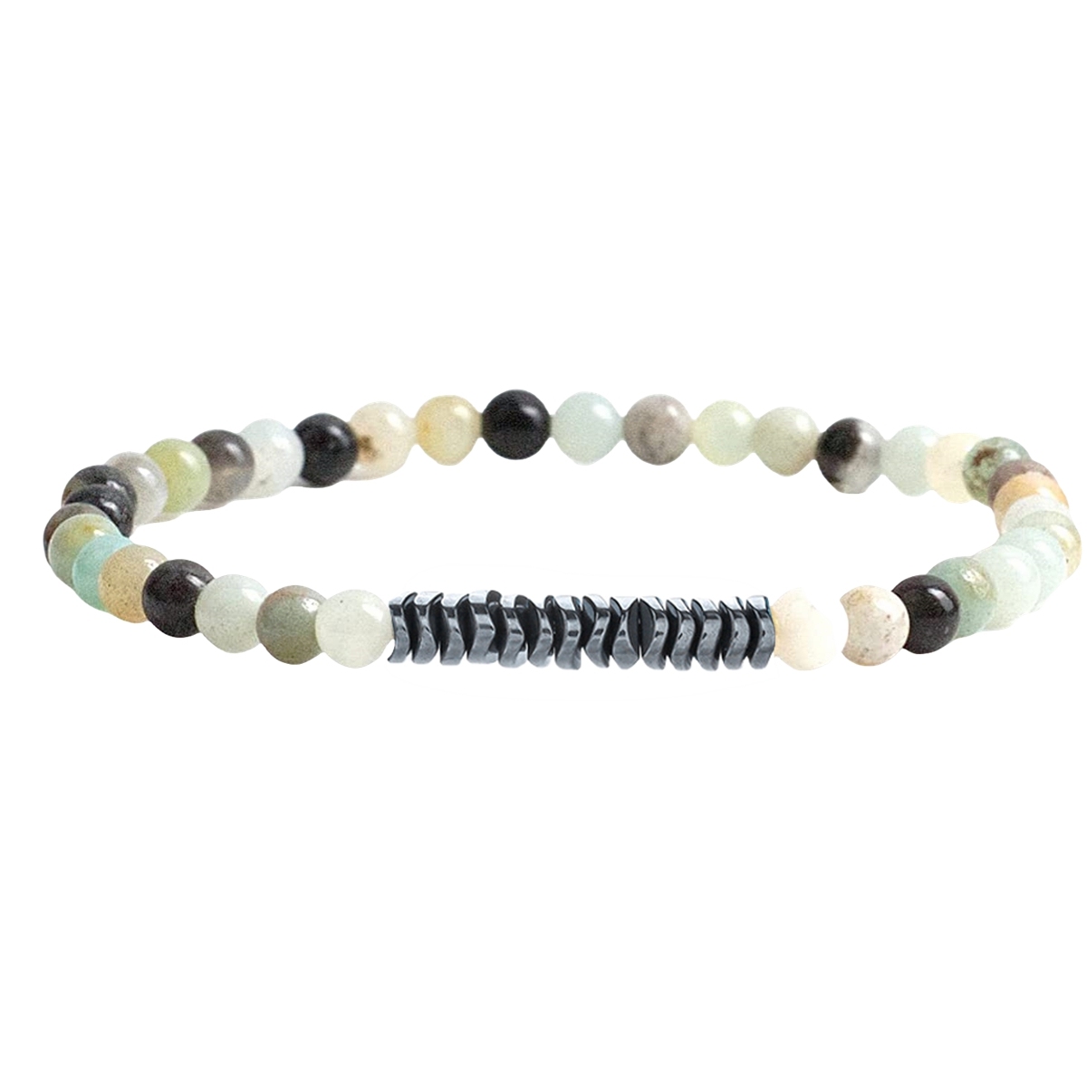 4mm Mini Gemstone Energy Bracelets Crushed Stone Beaded Hematite Spacer Beads Charm Healing Energy Bracelet for Women