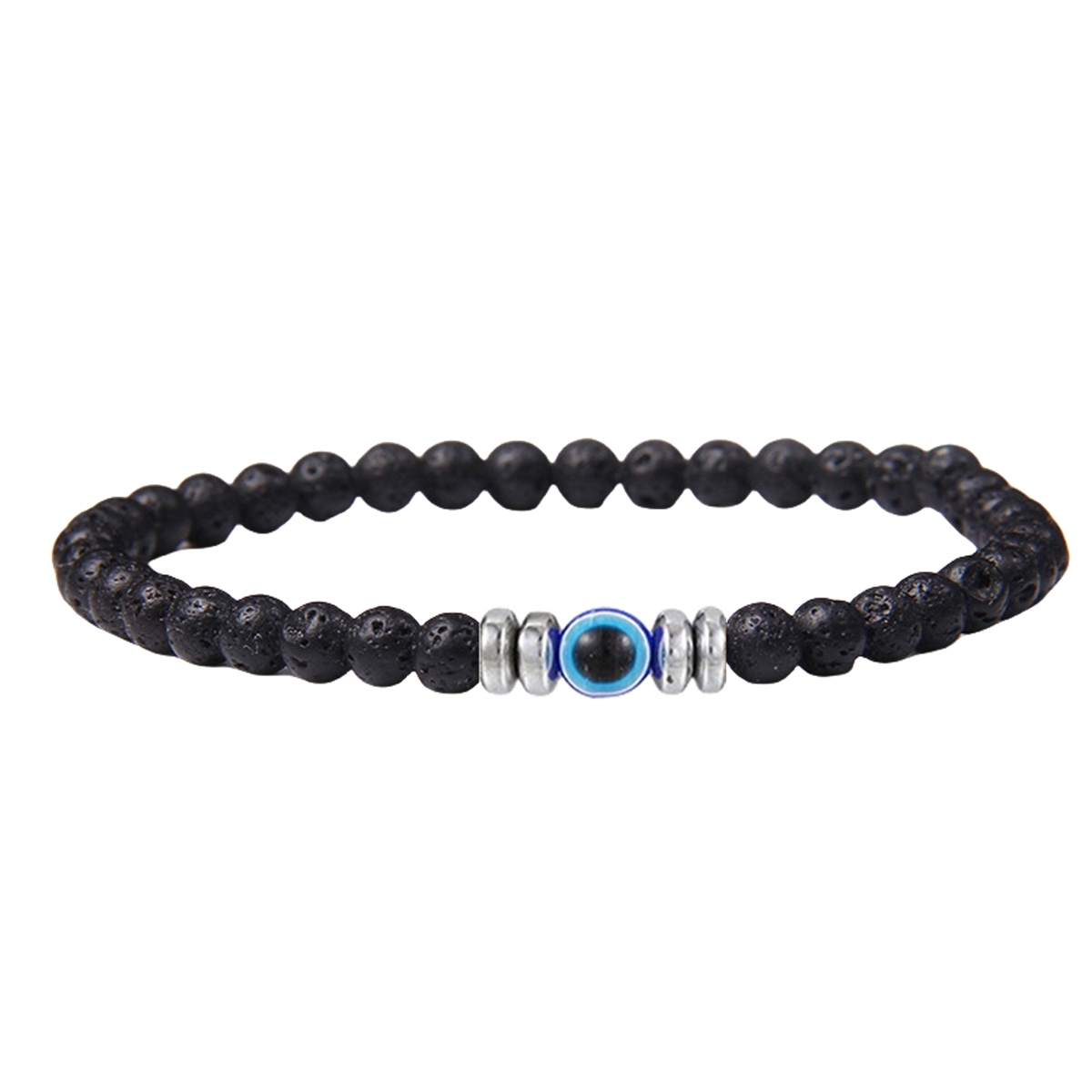 4mm Mini Gemstone Energy Bracelets Crushed Stone Beaded Evil Eye Charm Healing Energy Bracelet for Women