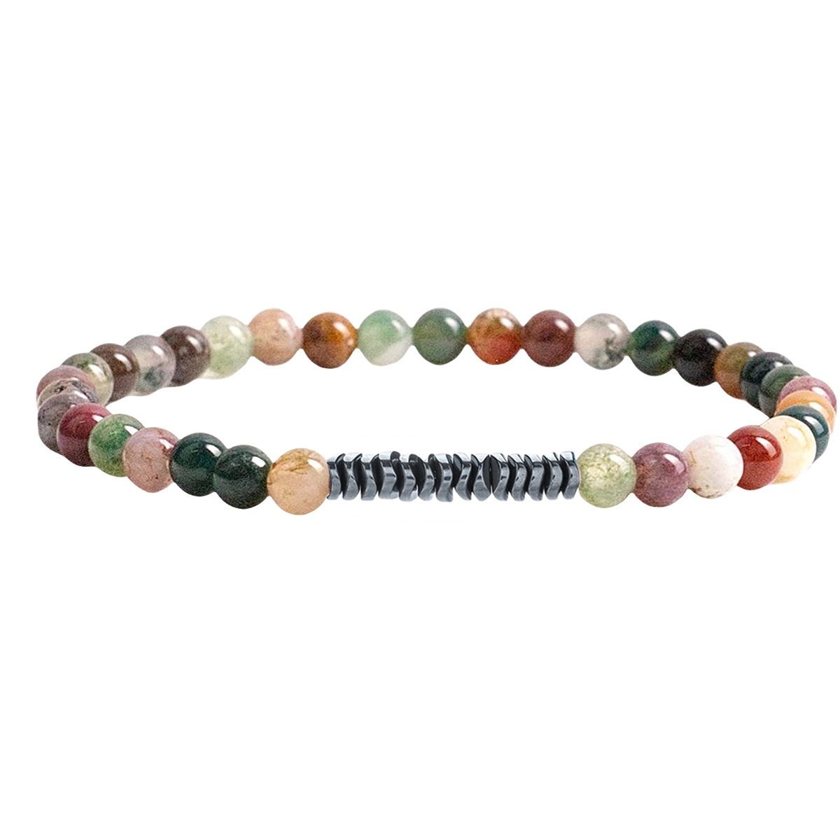 4mm Mini Gemstone Energy Bracelets Crushed Stone Beaded Hematite Spacer Beads Charm Healing Energy Bracelet for Women