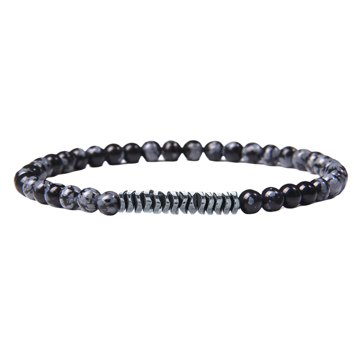 4mm Mini Gemstone Energy Bracelets Crushed Stone Beaded Hematite Spacer Beads Charm Healing Energy Bracelet for Women