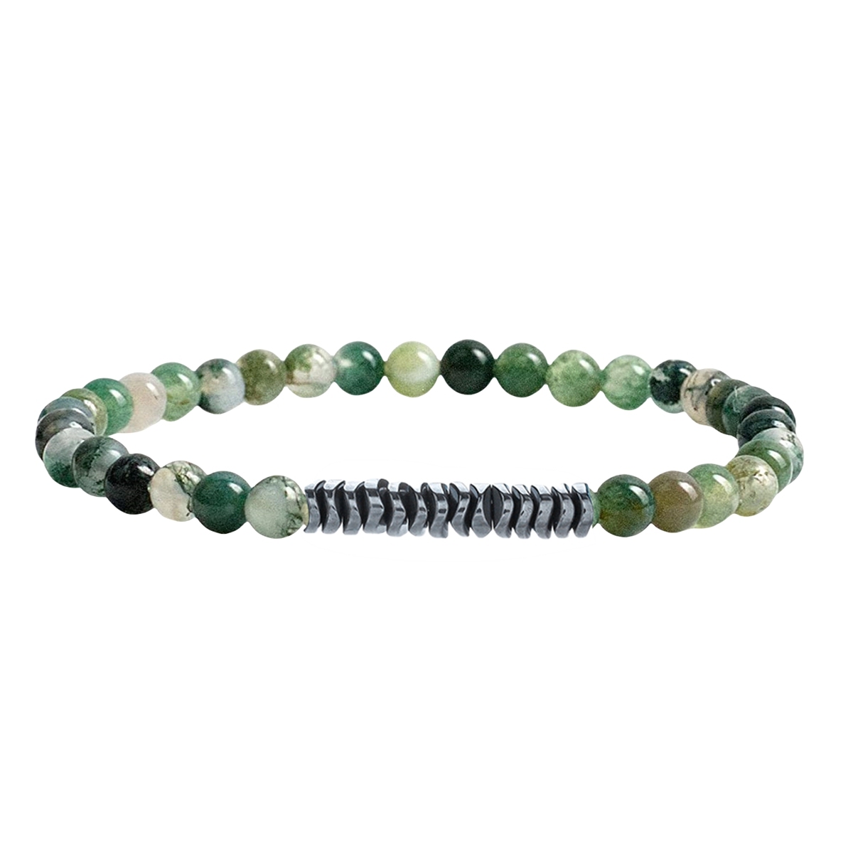 4mm Mini Gemstone Energy Bracelets Crushed Stone Beaded Hematite Spacer Beads Charm Healing Energy Bracelet for Women