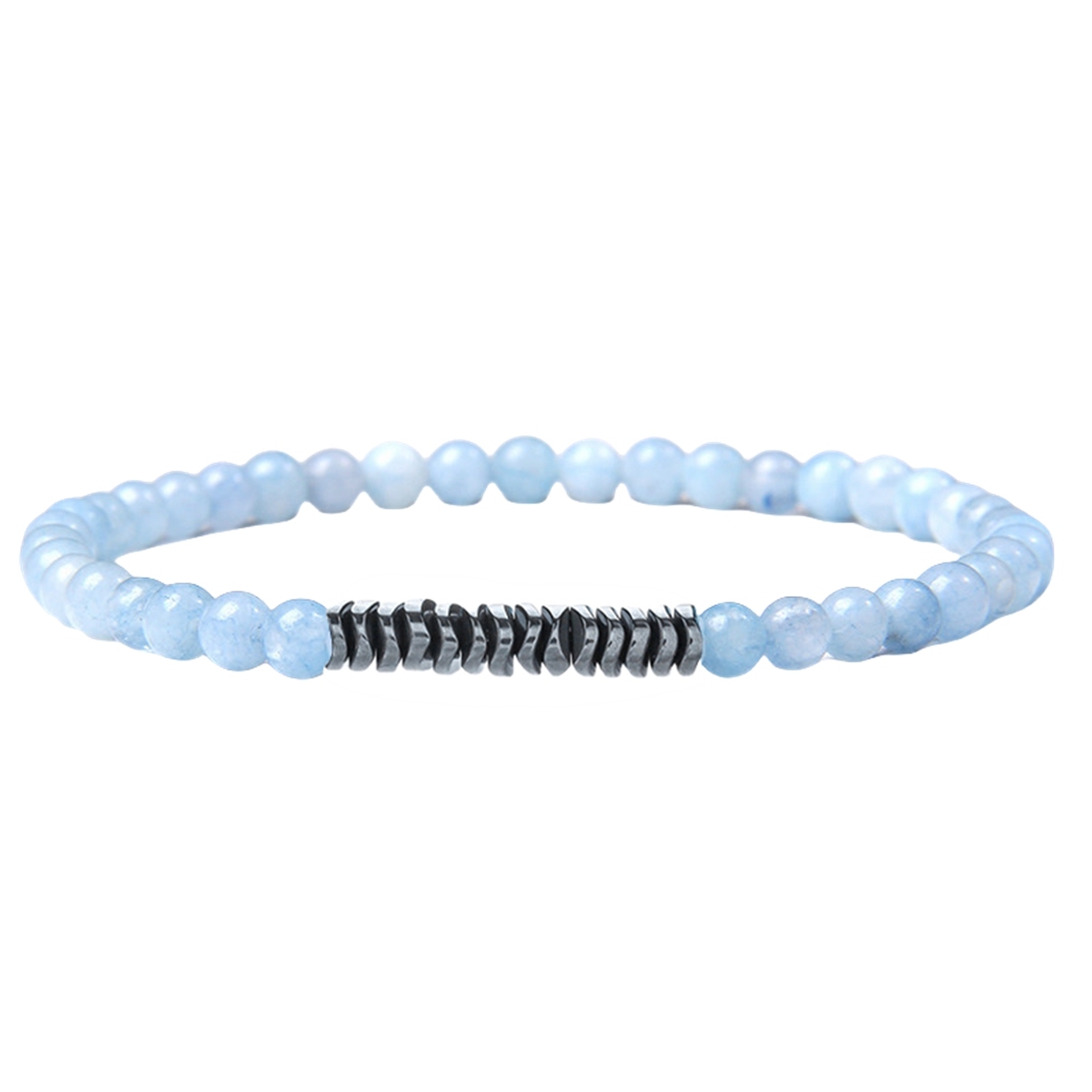 4mm Mini Gemstone Energy Bracelets Crushed Stone Beaded Hematite Spacer Beads Charm Healing Energy Bracelet for Women