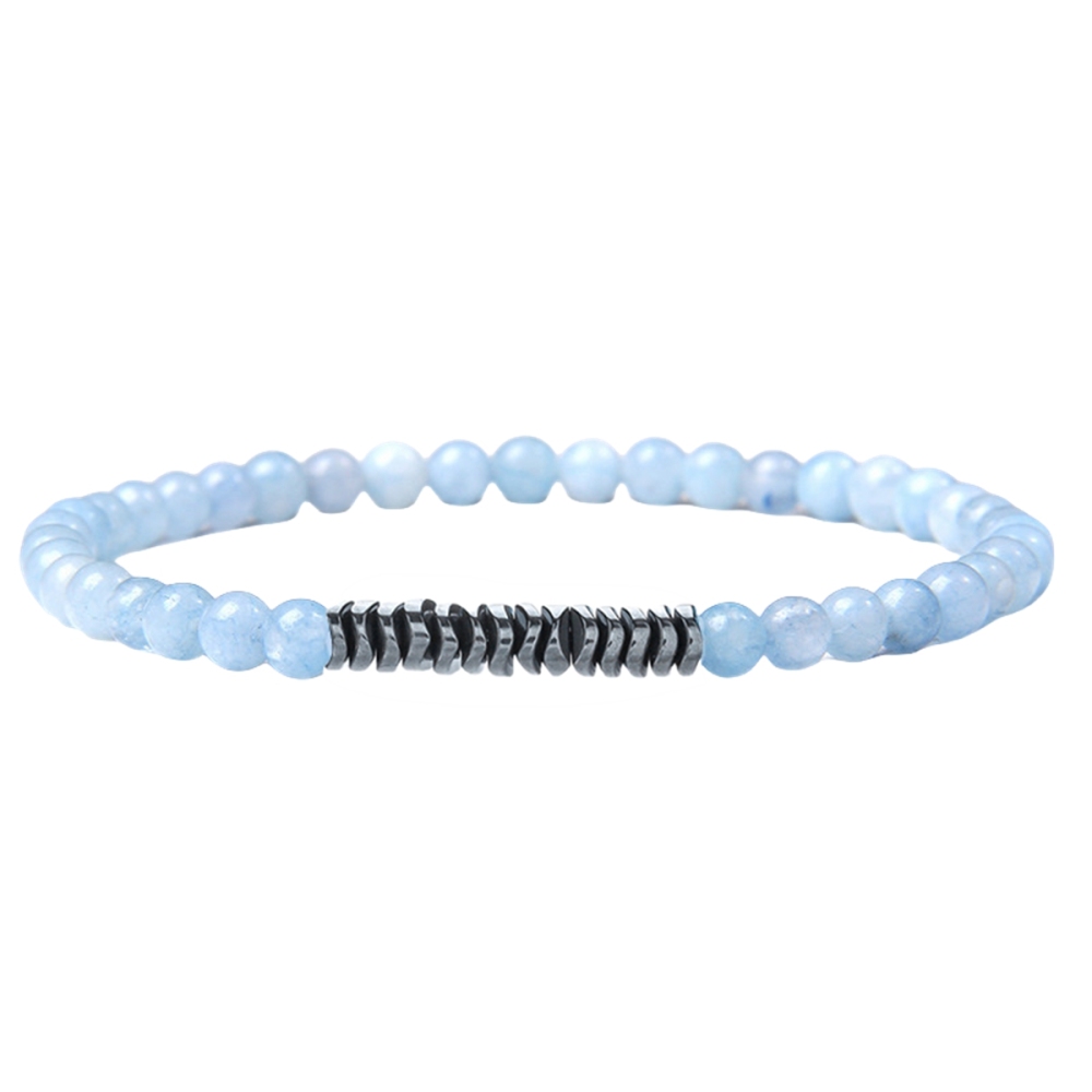 4mm Mini Gemstone Energy Bracelets Crushed Stone Beaded Hematite Spacer Beads Charm Healing Energy Bracelet for Women