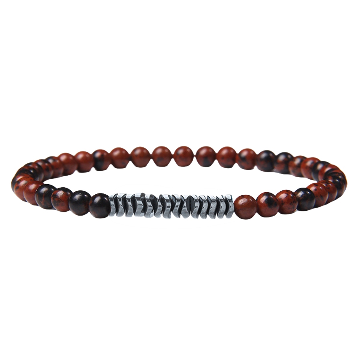 4mm Mini Gemstone Energy Bracelets Crushed Stone Beaded Hematite Spacer Beads Charm Healing Energy Bracelet for Women