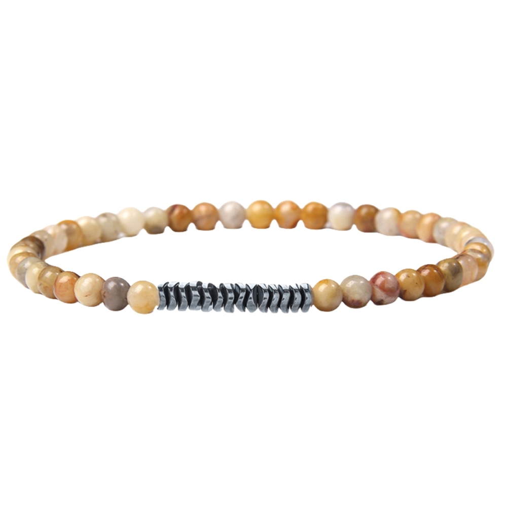 4mm Mini Gemstone Energy Bracelets Crushed Stone Beaded Hematite Spacer Beads Charm Healing Energy Bracelet for Women