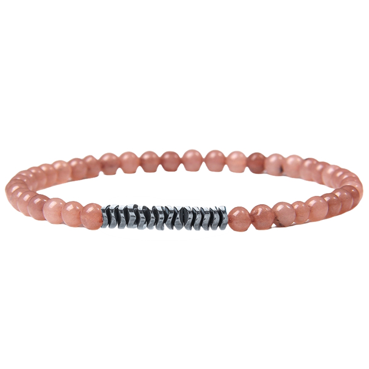 4mm Mini Gemstone Energy Bracelets Crushed Stone Beaded Hematite Spacer Beads Charm Healing Energy Bracelet for Women