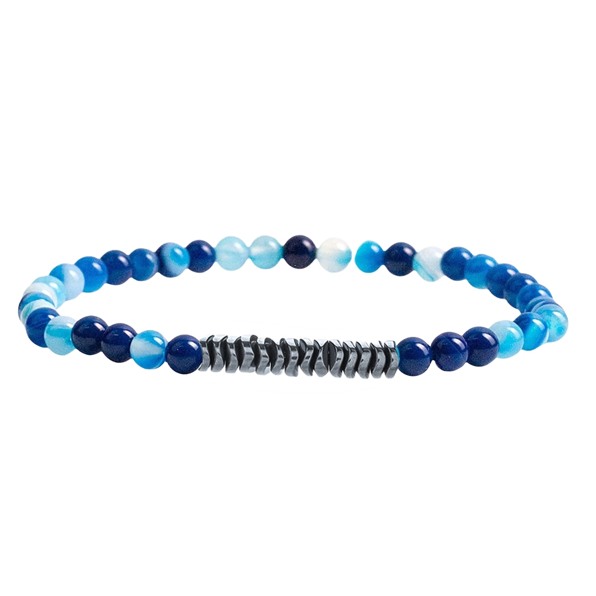 4mm Mini Gemstone Energy Bracelets Crushed Stone Beaded Hematite Spacer Beads Charm Healing Energy Bracelet for Women