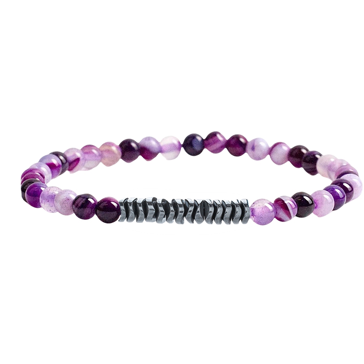 4mm Mini Gemstone Energy Bracelets Crushed Stone Beaded Hematite Spacer Beads Charm Healing Energy Bracelet for Women