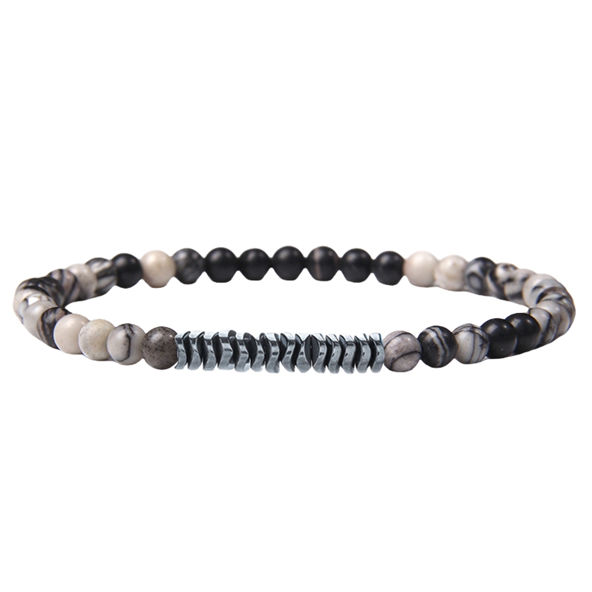 4mm Mini Gemstone Energy Bracelets Crushed Stone Beaded Hematite Spacer Beads Charm Healing Energy Bracelet for Women