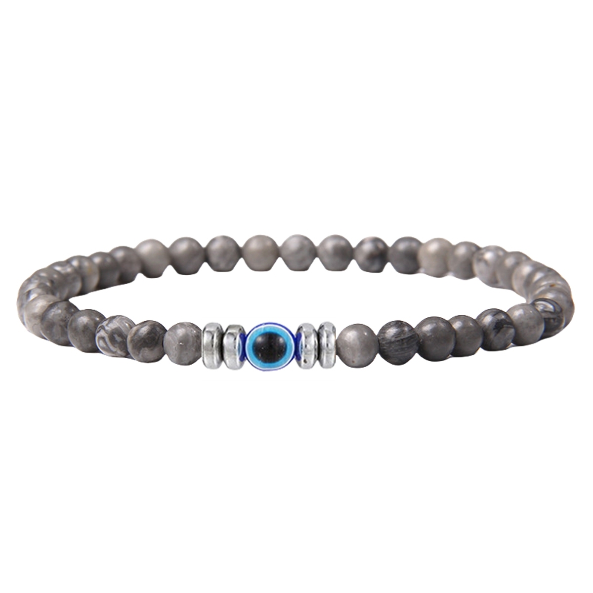 4mm Mini Gemstone Energy Bracelets Crushed Stone Beaded Evil Eye Charm Healing Energy Bracelet for Women
