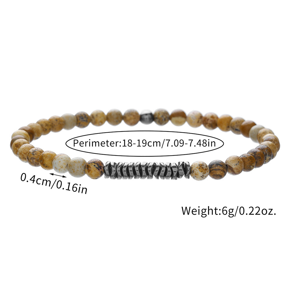 4mm Mini Gemstone Energy Bracelets Crushed Stone Beaded Hematite Spacer Beads Charm Healing Energy Bracelet for Women