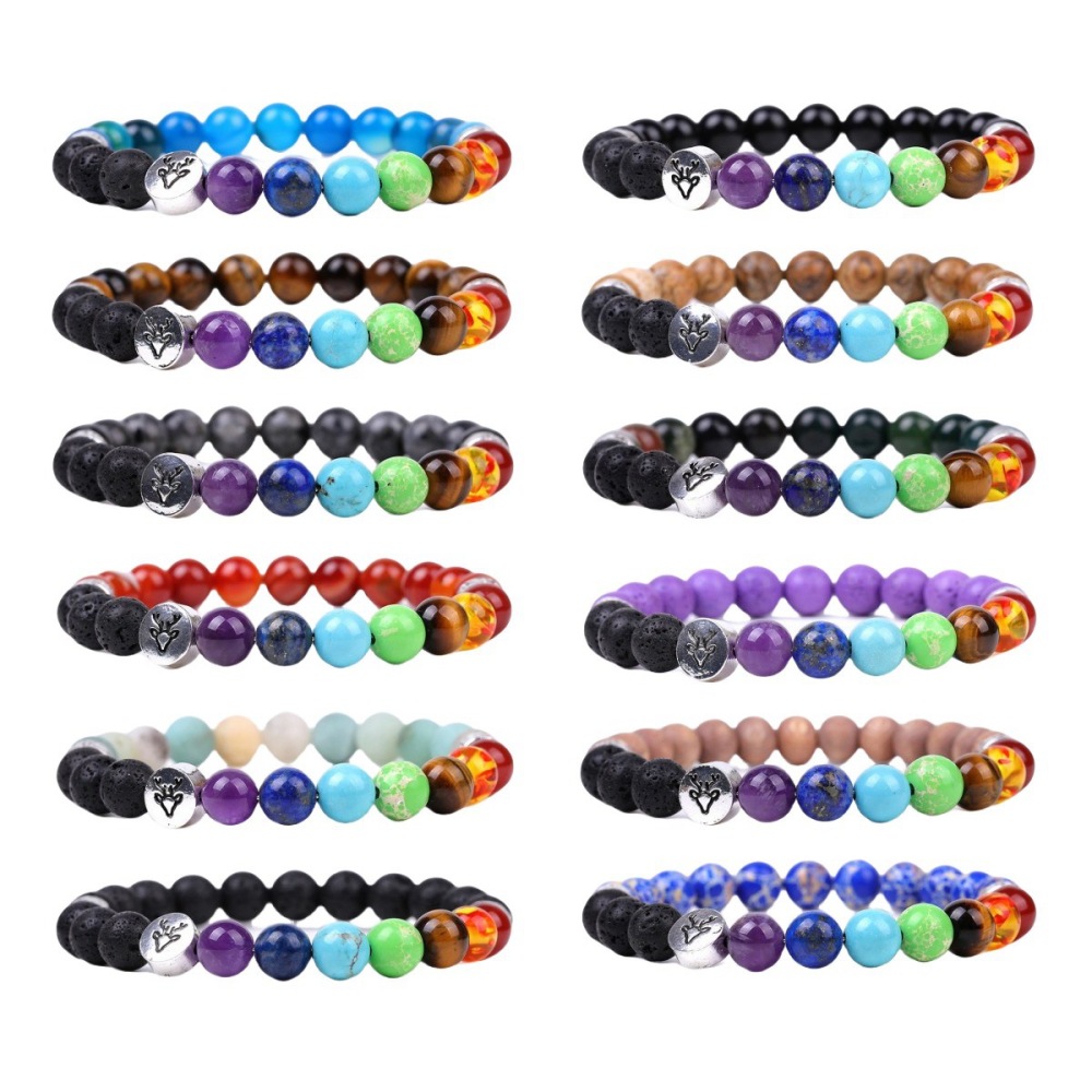 7 Chakra Gemstone Bracelet  Natural Healing Stone Energy Balance Jewelry for Women Men Reiki Meditation Yoga Spiritual