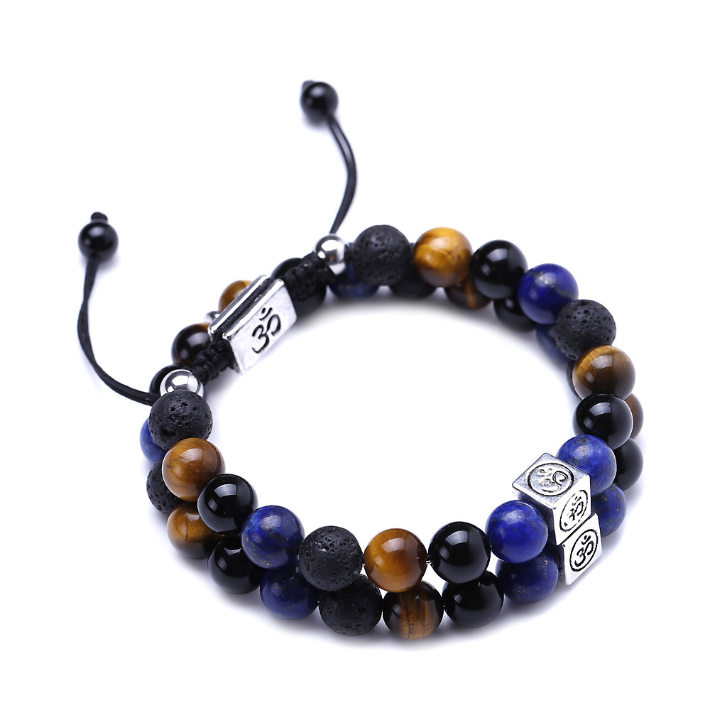 Adjustable Handmade Woven 8mm Stone Beads Bracelets Spiritual Protection Healing Positive Energy Handmade Bracelet Supplier